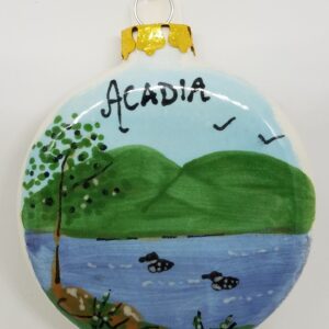 Acadia with Loons on Ball Ceramic Ornament