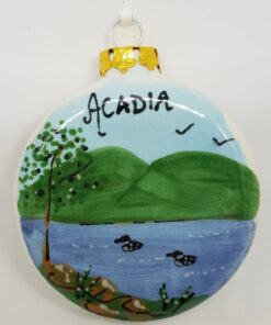 Acadia with Loons on Ball Ceramic Ornament