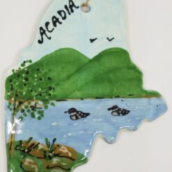 Acadia with Loons on Maine State Ceramic Ornament