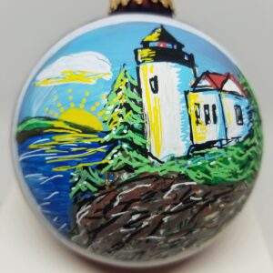 Bass Harbor Lighthouse Glass Ornament