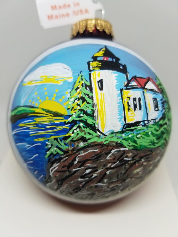 Bass Harbor Lighthouse Glass Ornament