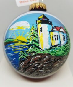 Bass Harbor Lighthouse Glass Ornament