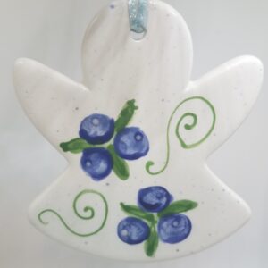 Blueberry Angel Ceramic Flat Ornament