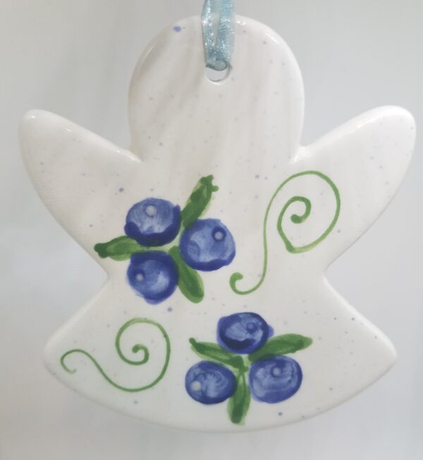 Blueberry Angel Ceramic Flat Ornament