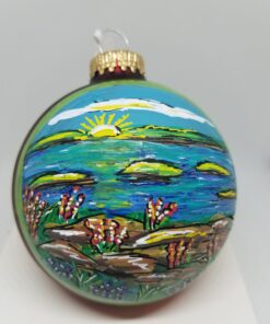Cadillac Mountain View Glass Ornament