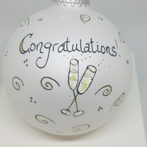 Congratulations Champagne Flutes Gold Painted Heartfelt Glass Ornament