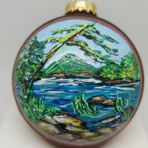 Eagle Lake Acadia Glass Ornament