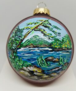 Eagle Lake Acadia Glass Ornament