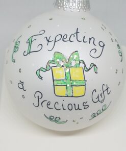 Expecting Precious Gift Baby Painted Heartfelt Glass Ornament