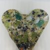Green Sea Glass with Mussel and Clam Shell Heart Ornament