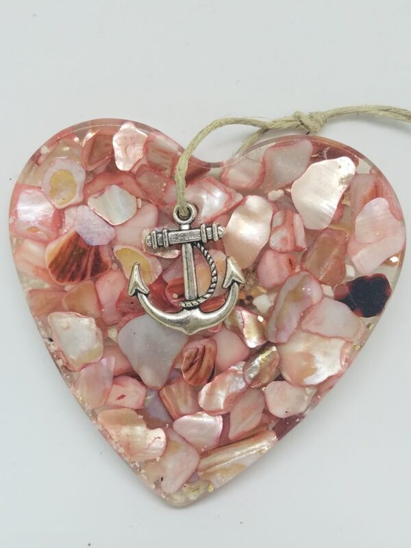 Heart with Crushed Abalone Shell Ornament