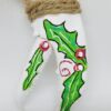 Holly on White Painted Lobster Claw Ornament