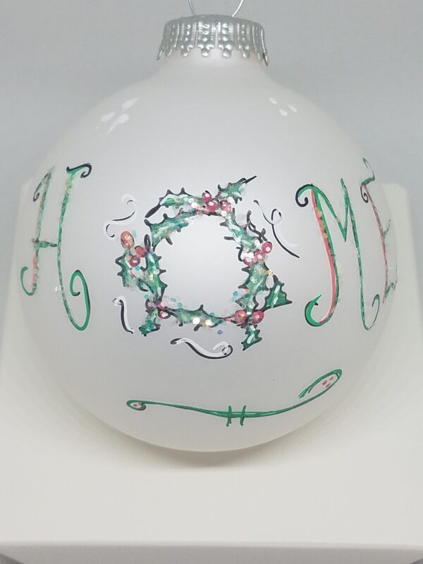 Home Painted Heartfelt Glass Ornament