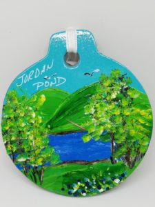 Jordan Pond Acadia Painted Wood Ornament