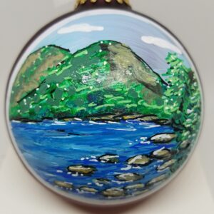 Jordan Pond Bubbles Acadia Glass Ornament