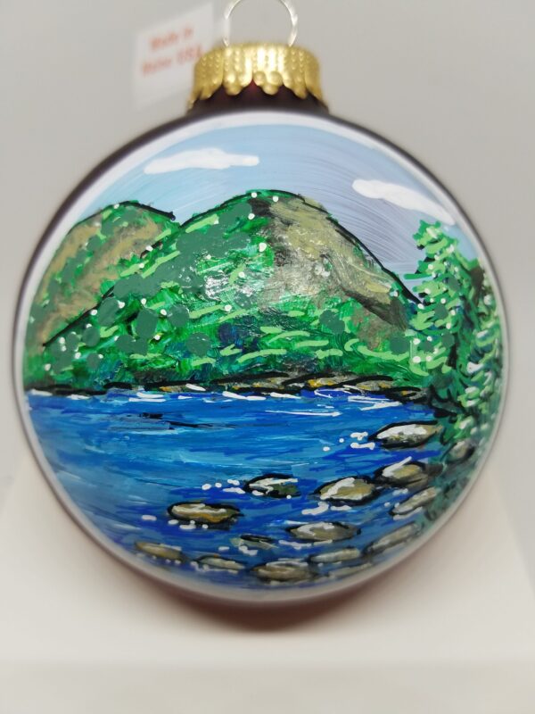 Jordan Pond Bubbles Acadia Glass Ornament