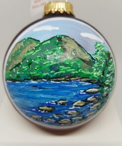 Jordan Pond Bubbles Acadia Glass Ornament