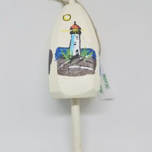 Lighthouse on White Buoy Ornament