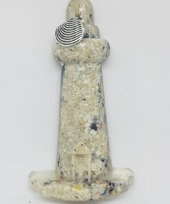 Lighthouse with Crushed Clam and Mussel Shell Ornament