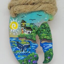 Lighthouse with Whale Tail ad Blue Sky Lobster Claw Ornament