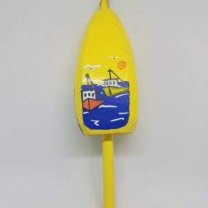 Lobster Boats on Yellow Buoy Ornament