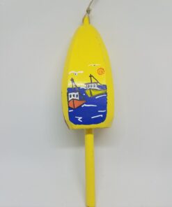 Lobster Boats on Yellow Buoy Ornament