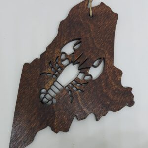Lobster Maine State Dark Wood Ornament