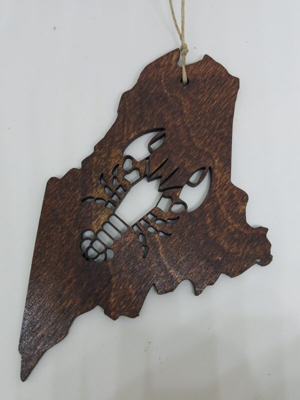 Lobster Maine State Dark Wood Ornament