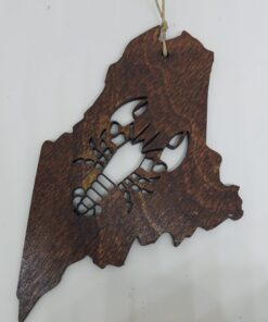Lobster Maine State Dark Wood Ornament