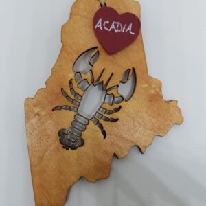 Lobster Maine State Wood Ornament