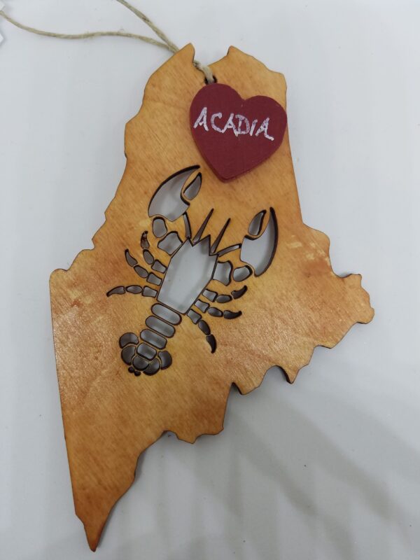 Lobster Maine State Wood Ornament