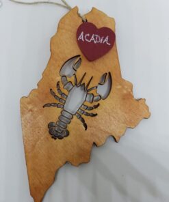 Lobster Maine State Wood Ornament