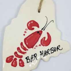 Lobster on Maine State Ceramic Ornament