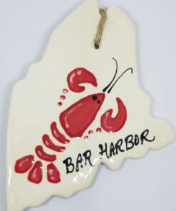 Lobster on Maine State Ceramic Ornament