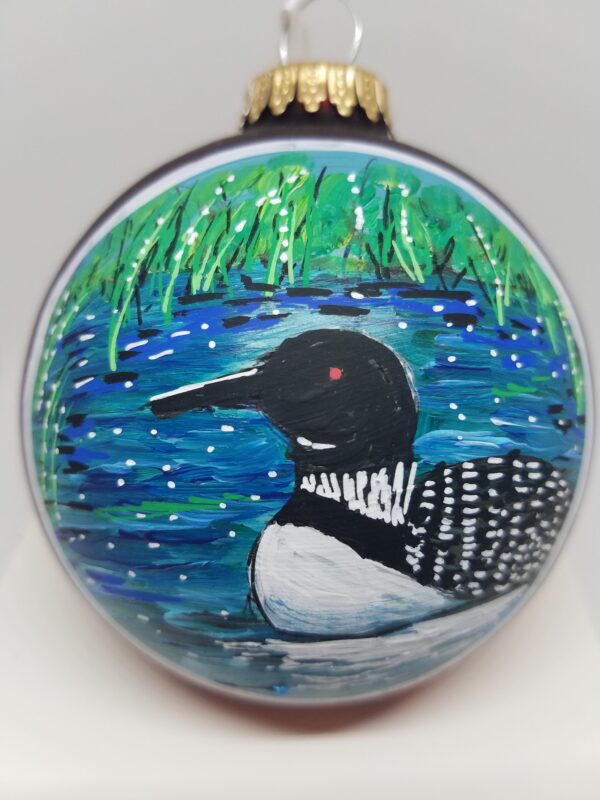 Loon Painted Glass Ornament