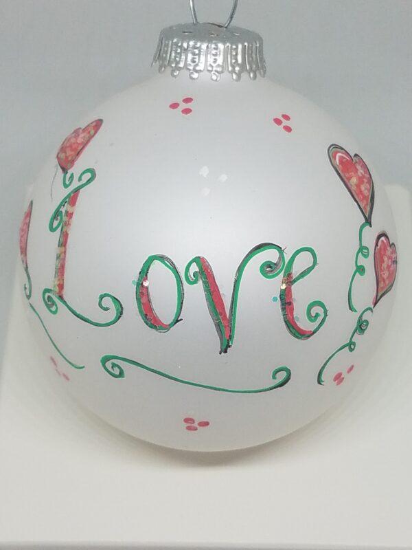 Love Painted Hearfelt Glass Ornament