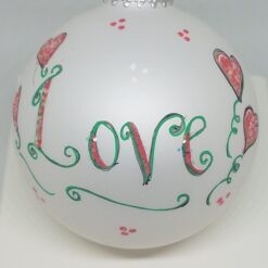 Love Painted Hearfelt Glass Ornament