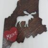 Moose Maine State Dark Wood Ornament