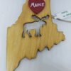 Moose Maine State Wood Ornament