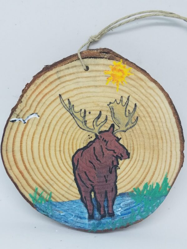 Moose in Clearing Wood Ornament
