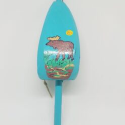 Moose on Blue Buoy Ornament