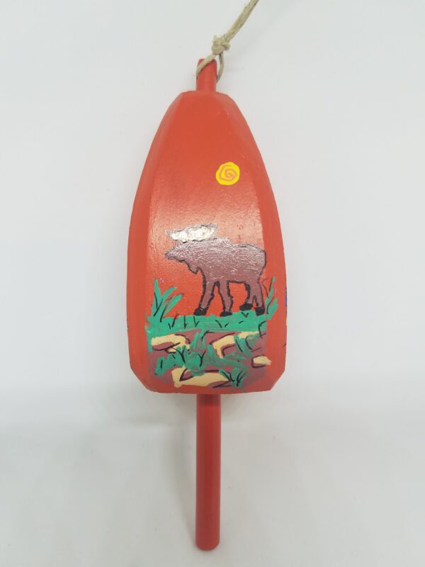 Moose on Orange Buoy Ornament