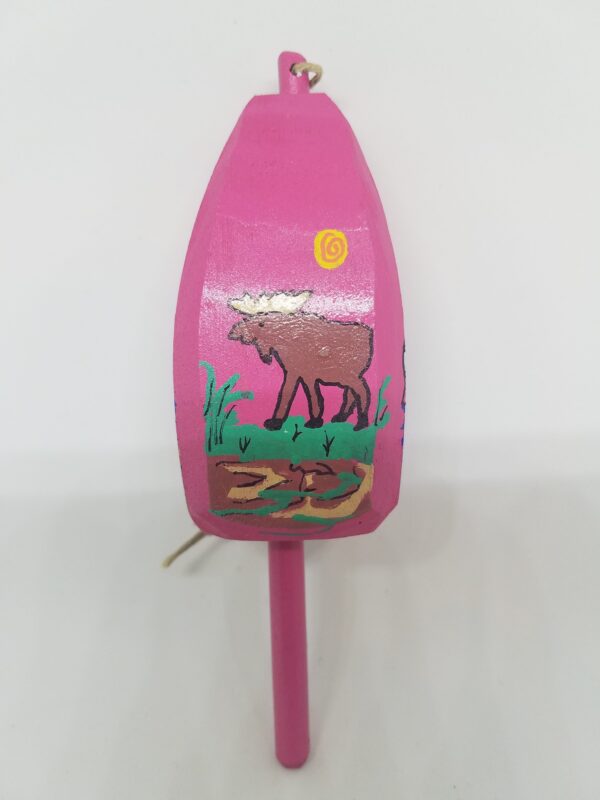 Moose on Pink Buoy Ornament