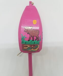 Moose on Pink Buoy Ornament