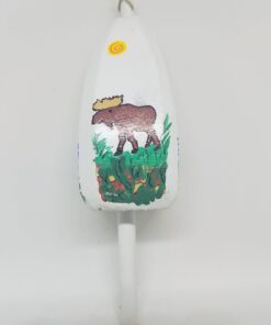 Moose on White Buoy Ornament