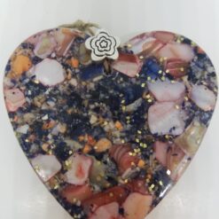 Mussel Shell with Red Shell Accent Heart Ornament