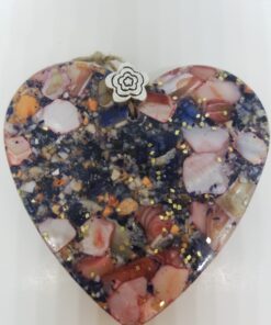 Mussel Shell with Red Shell Accent Heart Ornament