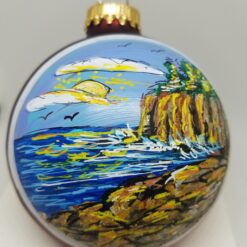 Otters Cliffs Acadia Glass Ornament