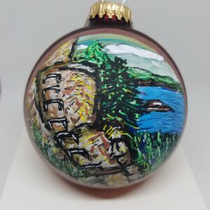Precipice Acadia Trail Glass Ornament