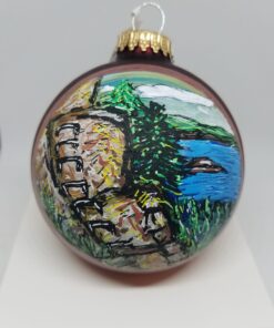 Precipice Acadia Trail Glass Ornament